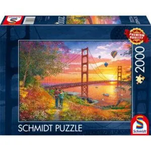 PUZZLE SCHMIDT - T. KINKADE : PROMENADE VERS LE PONT DU GOLDEN GATE - 2000 PIECES