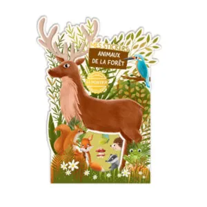 JEU STICKERS - POSTER ANIMAUX DE LA FORET - CARTES DART