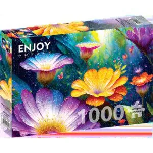 PUZZLE ENJOY : FLEURS SOUS LA PLUIE - 1000 PIECES