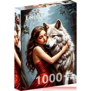 PUZZLE ENJOY : LA FEMME ET LE LOUP - 1000 PIECES