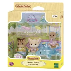 LE TRIO DES BEBES ET LA PISCINE - SYLVANIAN FAMILIES