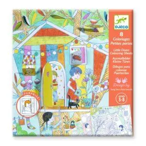 POCHETTE COLORIAGES PETITES PORTES : LES CABANES DE NINA - DJECO