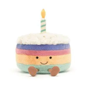 PELUCHE GATEAU D'ANNIVERSAIRE ARC-EN-CIEL MEDIUM - JELLYCAT
