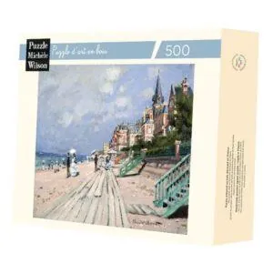 PUZZLE BOIS WILSON - C.  MONET : LA PROMENADE A TROUVILLE - 500 PIECES