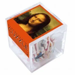 PUZZLE CUBE BOIS WILSON - L. DE VINCI : MONA LISA ORANGE - 30 PIECES