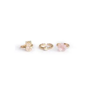 SET 3 BAGUES BOUTIQUE FOXY FLORAL - GREAT PRETENDERS