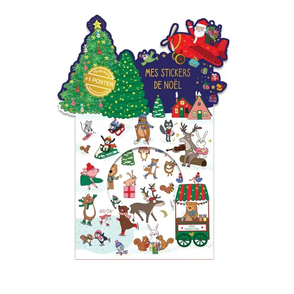 JEU STICKERS ET POSTER PAYSAGE DE NOEL - CARTES D'ART