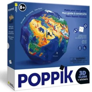 COFFRET GLOBE 3D A CONSTRUIRE AVEC STICKERS - POPPIK