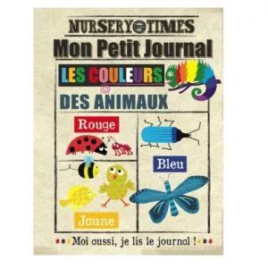 LIVRE EN TISSU MON PREMIER JOURNAL POUR LES TOUT PETITS : LES COULEURS DES ANIMAUX
