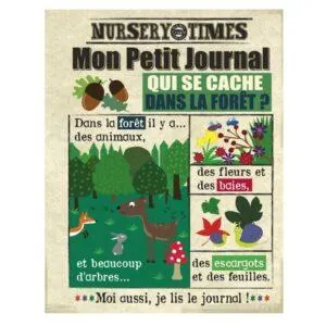 LIVRE EN TISSU MON PREMIER JOURNAL POUR LES TOUT PETITS : DANS LA FORET