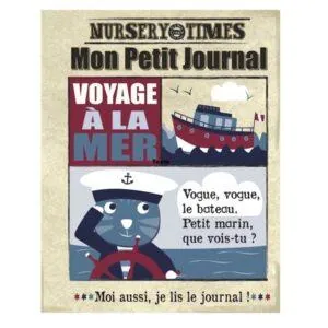 LIVRE EN TISSU MON PREMIER JOURNAL POUR LES TOUT PETITS : VOYAGE À LA MER