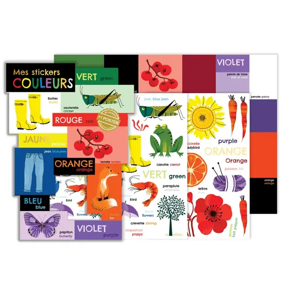 JEU STICKERS ET POSTER LES COULEURS - CARTES D'ART – Image 2