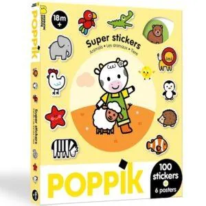 POSTERS STICKERS POUR LES TOUT PETITS - LES ANIMAUX - POPPIK