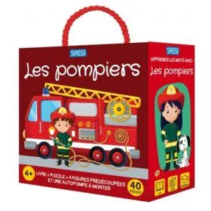 QBOX SASSI : LES POMPIERS LIVRE + PUZZLE 40 PIECES