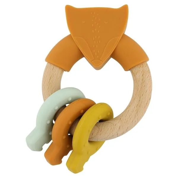 ANNEAU ACTIVITES EN SILICONE ET BOIS MR FOX - TRIXIE BABY