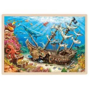 PUZZLE BOIS GOKI : GALION ENGLOUTI SANTA ELENA - 192 PIECES
