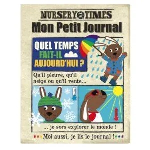 LIVRE EN TISSU MON PREMIER JOURNAL POUR LES TOUT PETITS : LA METEO