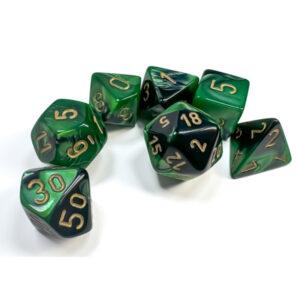 SET DE DÉS - BLACK-GREEN:GOLD - CHX26439