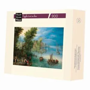 PUZZLE BOIS WILSON - J. BRUEGEL : PAYSAGE DE RIVIERE - 900 PIECES