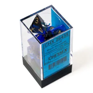 SET DE DÉS - GEMINI NOIR-BLEU:OR - CHX26435
