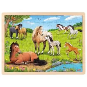 PUZZLE GOKI : CHEVAUX ETE AU PRE - 96 PIECES