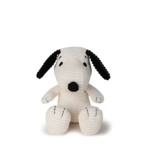 PELUCHE SNOOPY ASSIS EN VELOURS COTELE CREME - BON TON TOYS