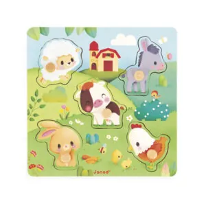PUZZLE TACTILE JANOD : FERME - 5 PIECES