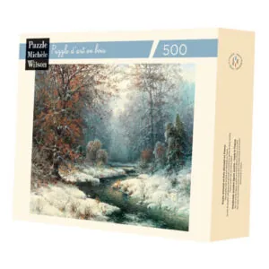 PUZZLE BOIS WILSON - A. KAUFMANN : PAYSAGE HIVERNAL A LA RIVIERE - 500 PIECES