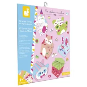 POCHETTE 12 BOITES EN PAPIER KAWAII A CREER - JANOD