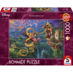PUZZLE SCHMIDT DISNEY - T. KINKADE : RAIPONCE ENCHEVETREE DANS L'AMOUR - 1000 PIECES