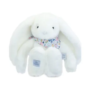 PELUCHE LAPIN FLEURETTE BLANC 35 CM - DOUDOU ET COMPAGNIE