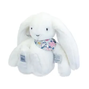 PELUCHE LAPIN FLEURETTE BLANC 25 CM - DOUDOU ET COMPAGNIE