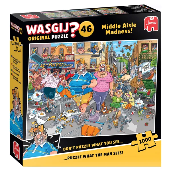 PUZZLE WASGIJ - ORIGINAL 46 : FRENESIE D'ACHAT DANS L'ALLEE CENTRALE - 1000 PIECES