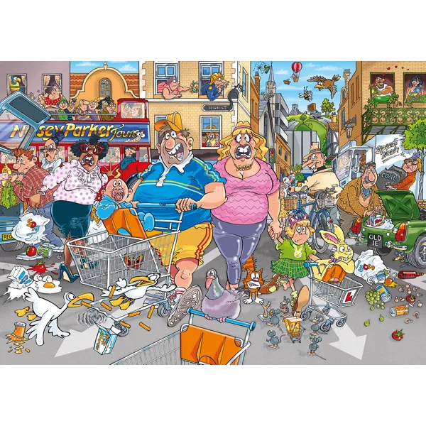 PUZZLE WASGIJ - ORIGINAL 46 : FRENESIE D'ACHAT DANS L'ALLEE CENTRALE - 1000 PIECES – Image 2