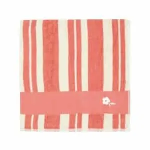 SERVIETTE RAYEE FLEUR TANGERINE 70X140 - L'OISEAU BATEAU