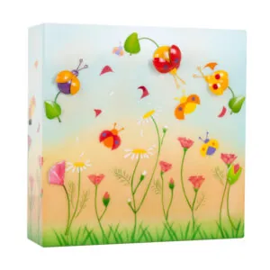 APPLIQUE LUMINEUSE COCCINELLES ET COQUELICOTS - L'OISEAU BATEAU