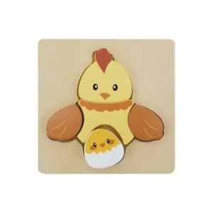PUZZLE BOIS TROUSSELIER : POULE - 5 PIECES