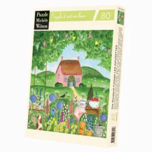 PUZZLE BOIS WILSON - LES INFUSETTES : LE COTTAGE BOUTON DE ROSE - 80 PIECES