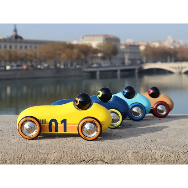 VOITURE EN BOIS OLD SPORT COMPET JAUNE - VILAC – Image 3