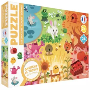 PUZZLE AUZOU CHERCHE ET TROUVE : COULEURS - 24 PIECES