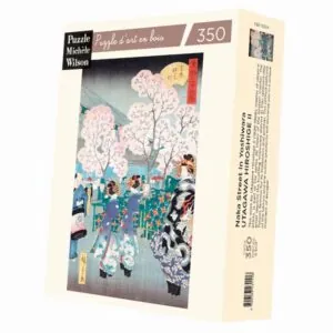 PUZZLE BOIS WILSON - U. HIROSHIGE : RUE NAKA A YOSHIWARA - 350 PIECES
