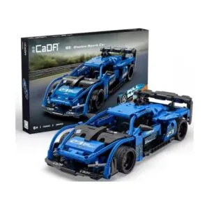 KIT DE CONSTRUCTION CADA - VOITURE DE COURSE 1:18 BLEUE A RETROFRICTION - 380 PIECES