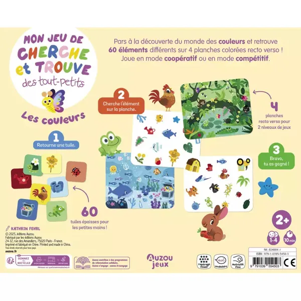 MON JEU DE CHERCHE ET TROUVE DES TOUT PETITS LES COULEURS - AUZOU – Image 4