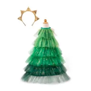 ROBE DE SAPIN DE NOEL VERTE AVEC COIFFE 5/6 ANS - GREAT PRETENDERS