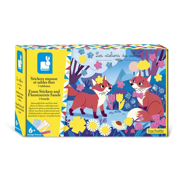 COFFRET STICKERS MOUSSE SABLES FLUO - AMIS FORET - JANOD