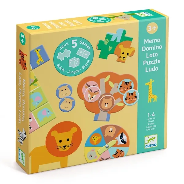 MEMO LOTO DOMINO ANIMAUX SAUVAGES - DJECO