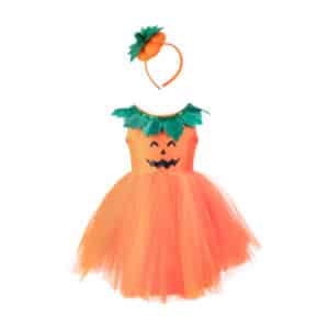 ROBE DE PRINCESSE CITROUILLE AVEC COIFFE 3/4 ANS - GREAT PRETENDERS