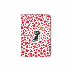 CARNET SOUPLE A6 CHAT ET COEURS - CARTES D'ART