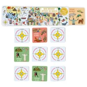 MON MEMORY MAPPEMONDE 32 PIECES - CARTES D'ART