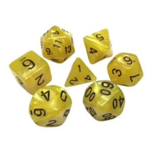 SET DE 7 DÉS - JAUNE NACRÉ - HDP-06